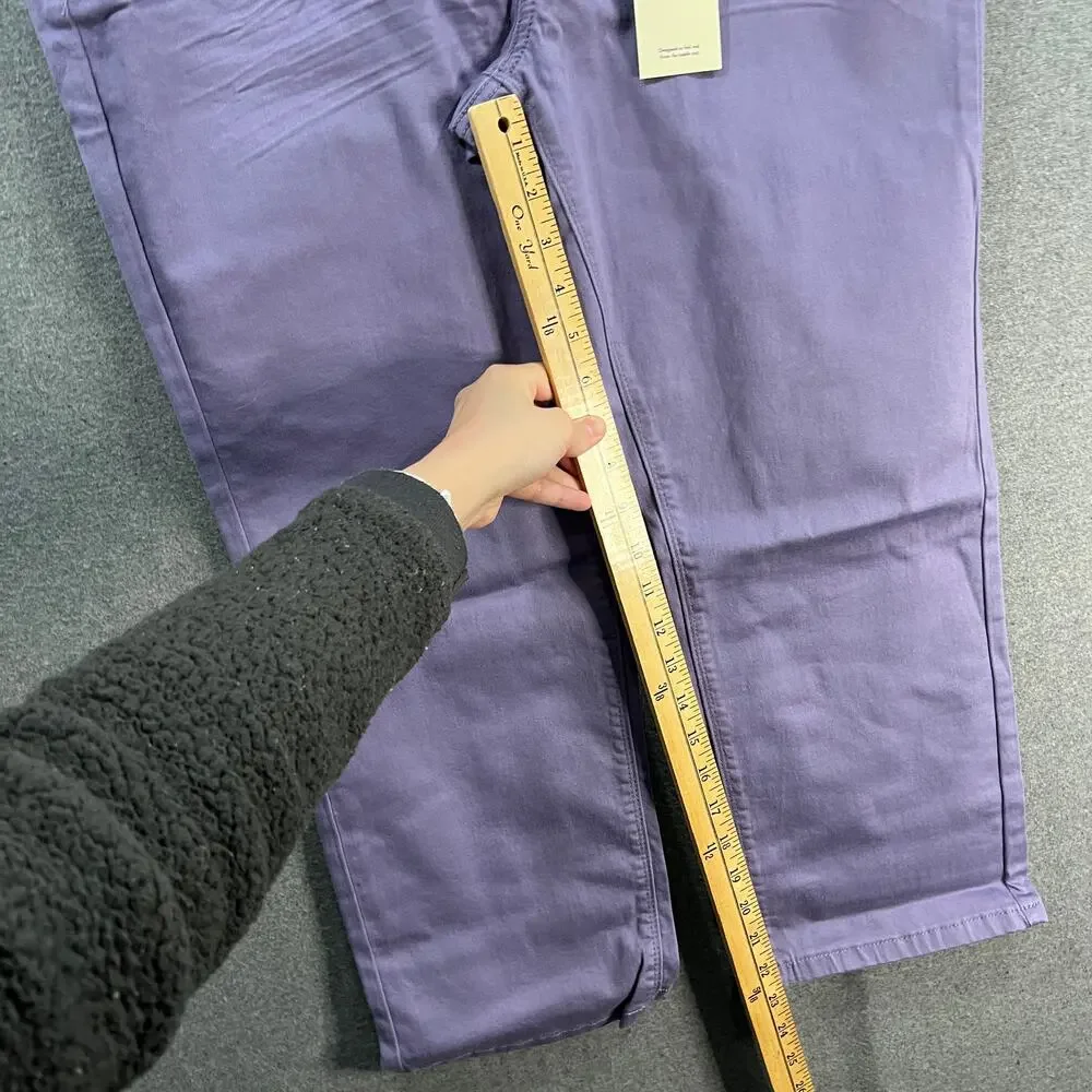 Laurie Felt Wave Denim 5-Pocket Crop Straight Jeans Dusty Lilac, Petite 14